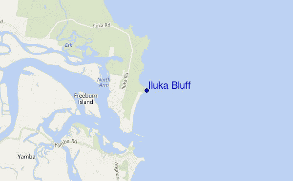 mapa de localização de Iluka Bluff