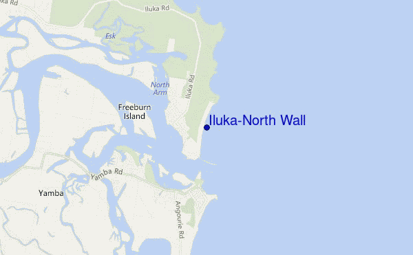 mapa de localização de Iluka-North Wall