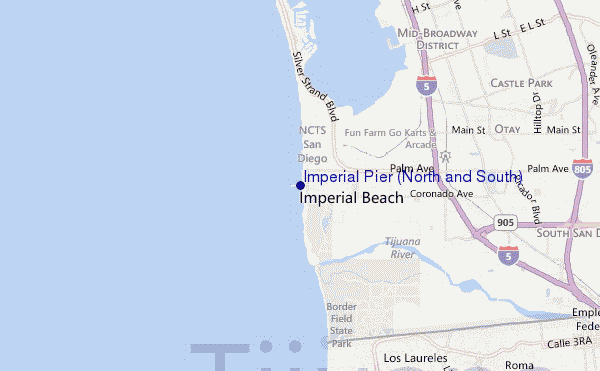 mapa de localização de Imperial Pier (North and South)