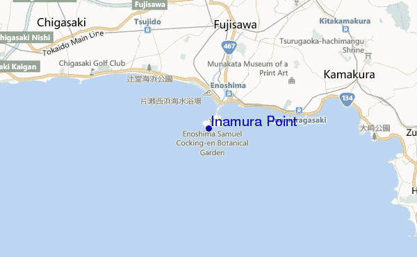 mapa de localização de Inamura Point