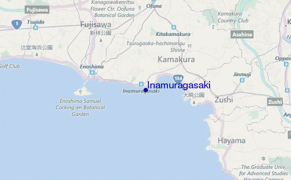 mapa de localização de Inamuragasaki