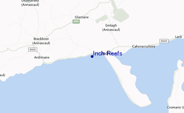 mapa de localização de Inch Reefs
