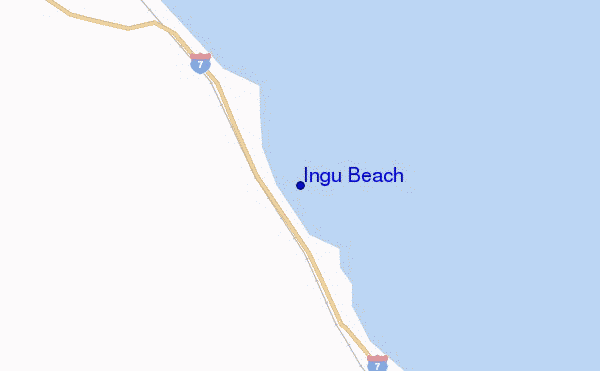 mapa de localização de Ingu Beach