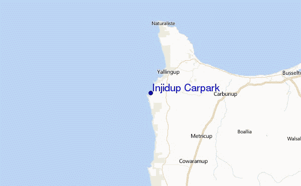 Injidup Carpark Location Map