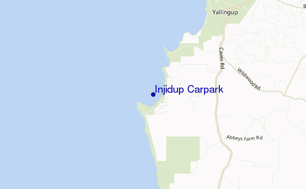 mapa de localização de Injidup Carpark