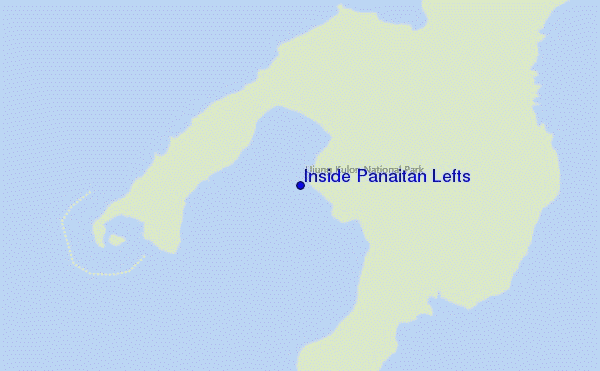 mapa de localização de Inside Panaitan Lefts