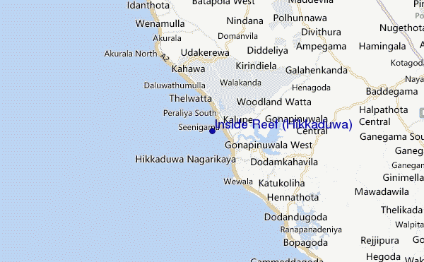 mapa de localização de Inside Reef (Hikkaduwa)
