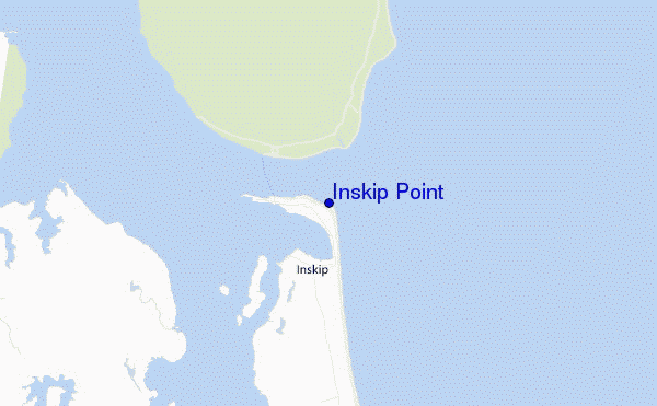 mapa de localização de Inskip Point