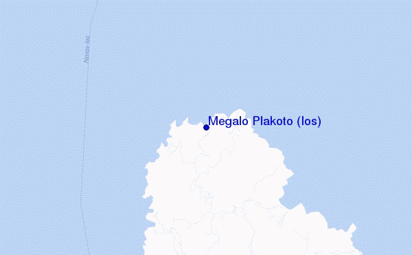 mapa de localização de Megalo Plakoto (Ios)