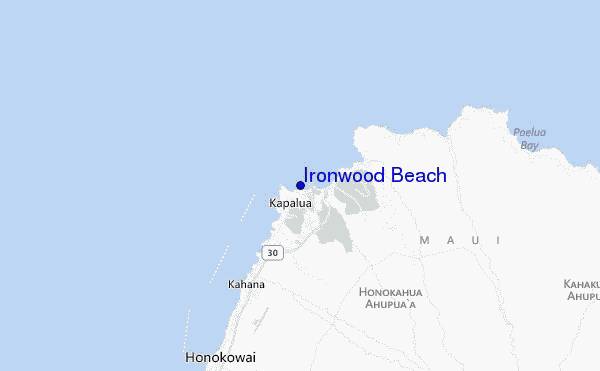 mapa de localização de Ironwood Beach