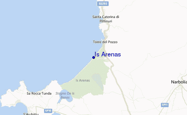 mapa de localização de Is Arenas