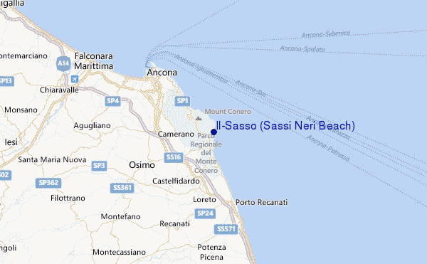 Il-Sasso (Sassi Neri Beach) Location Map