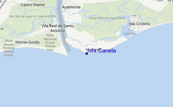 mapa de localização de Isla Canela