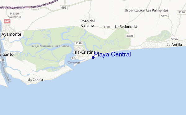 mapa de localização de Playa Central