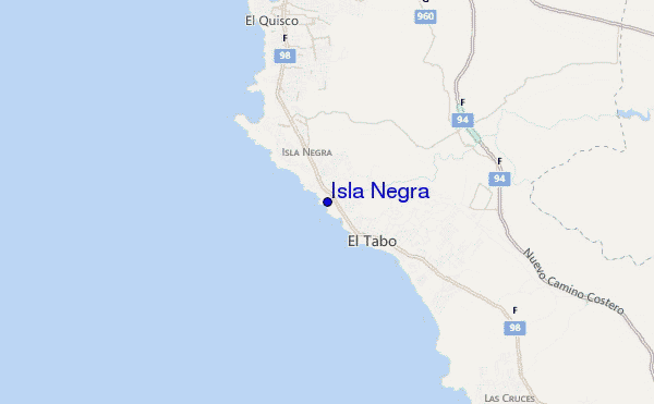 mapa de localização de Isla Negra