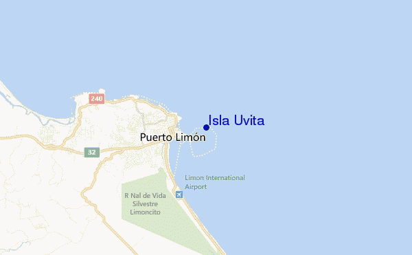 mapa de localização de Isla Uvita