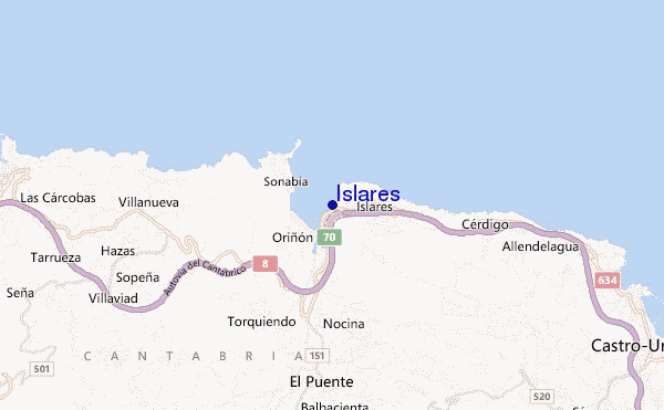mapa de localização de Islares