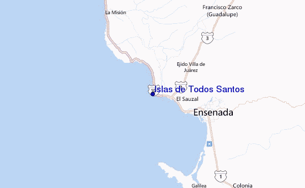 Islas de Todos Santos Location Map