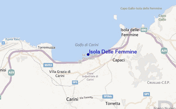 mapa de localização de Isola Delle Femmine