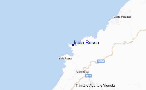 mapa de localização de Isola Rossa