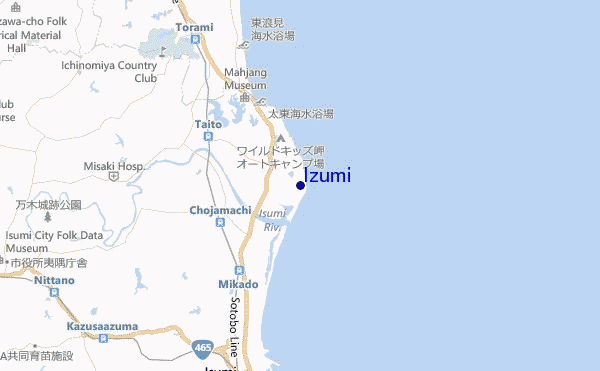 mapa de localização de Izumi