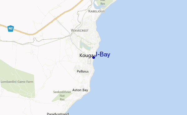 mapa de localização de J-Bay