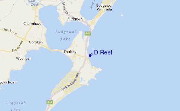 mapa de localização de JD Reef