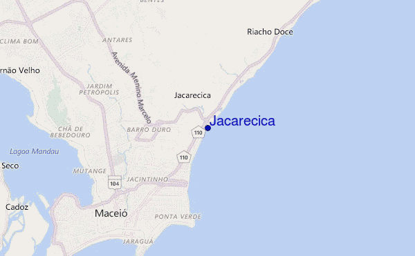 mapa de localização de Jacarecica