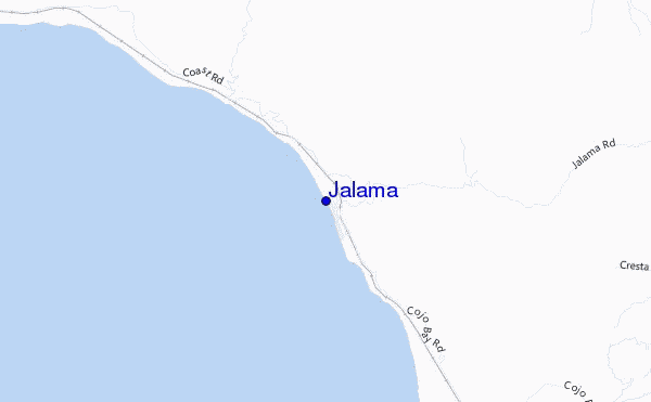 mapa de localização de Jalama