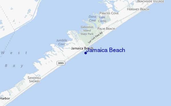 mapa de localização de Jamaica Beach