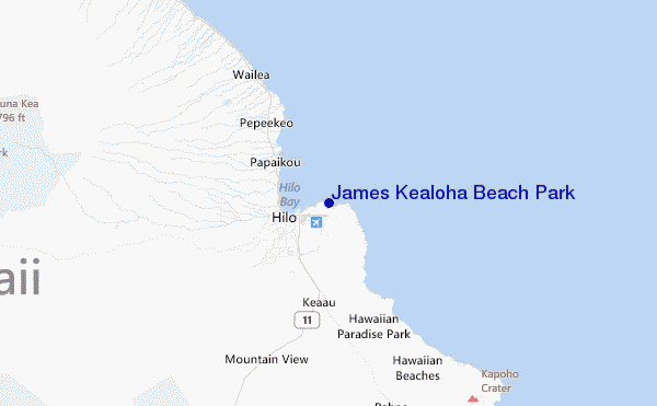 James Kealoha Beach Park Location Map