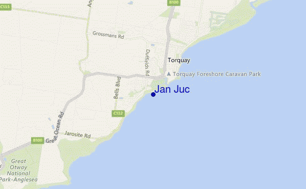 mapa de localização de Jan Juc