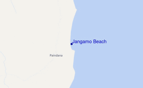mapa de localização de Jangamo Beach