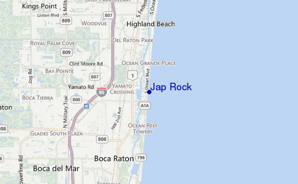 mapa de localização de Jap Rock