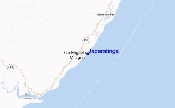 mapa de localização de Japaratinga