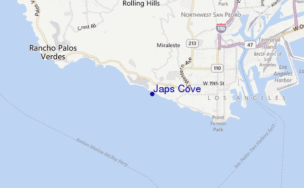 mapa de localização de Japs Cove