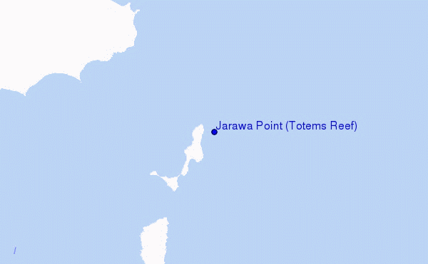 mapa de localização de Jarawa Point (Totems Reef)