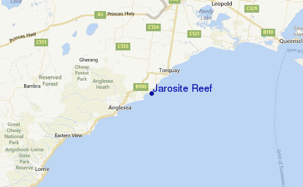 Jarosite Reef Location Map