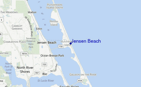 mapa de localização de Jensen Beach
