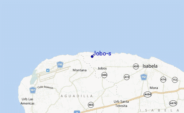 mapa de localização de Jobo's