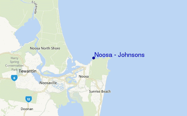 mapa de localização de Noosa - Johnsons