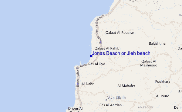 mapa de localização de Jonas Beach or Jieh beach