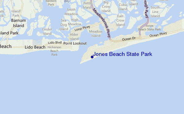 mapa de localização de Jones Beach State Park