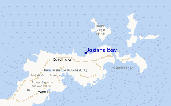 mapa de localização de Josiahs Bay