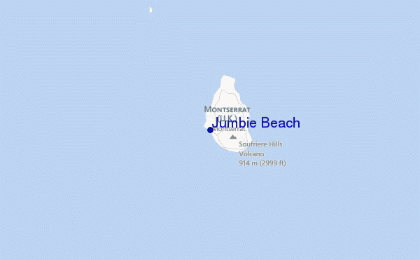 Jumbie Beach Location Map