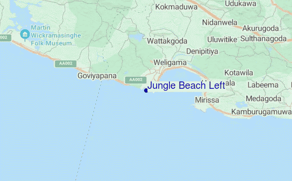 mapa de localização de Jungle Beach Left