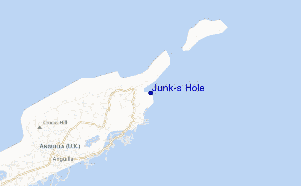 mapa de localização de Junk's Hole