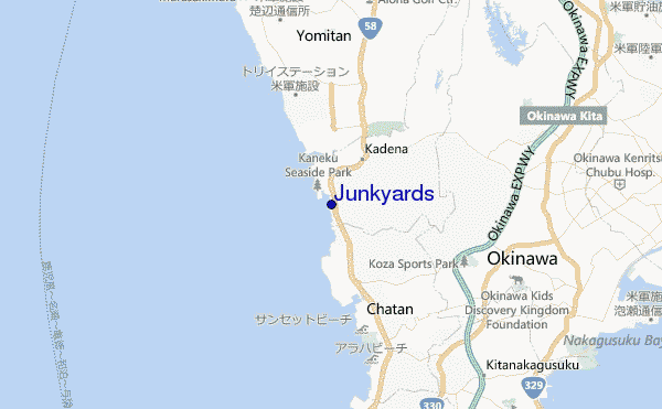 mapa de localização de Junkyards