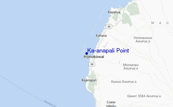 mapa de localização de Ka'anapali Point