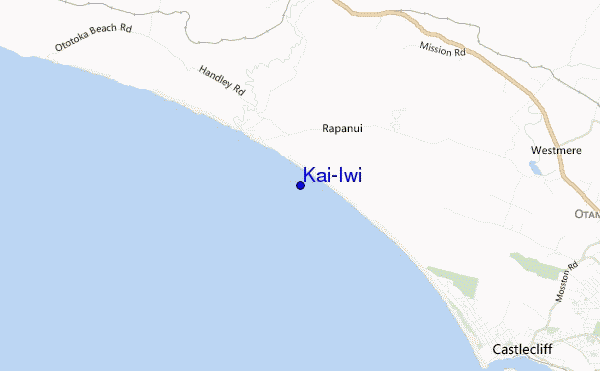 mapa de localização de Kai-Iwi